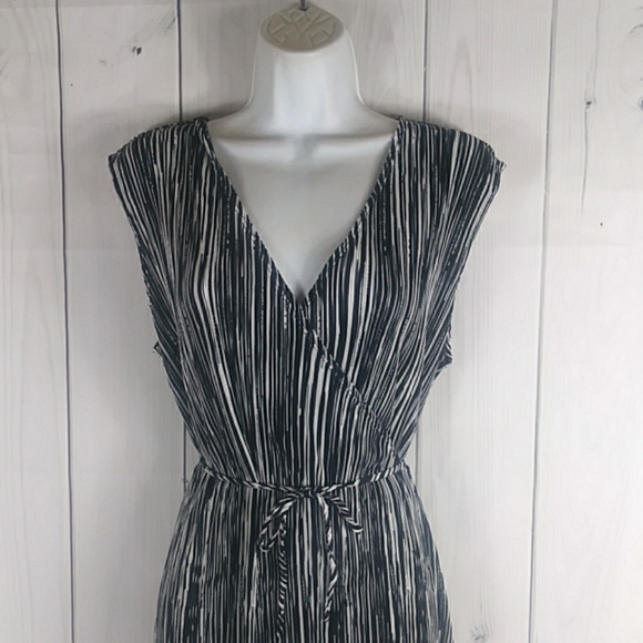 Damada Black &White Wrap Dress Medium - Picture 3 of 8
